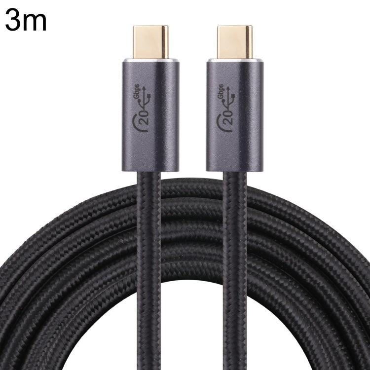 كابل بيانات USB 3.2 مضفر USB-C / نوع-C ذكر إلى USB-C / نوع-C ذكر بسرعة 20 جيجابت في الثانية، 0.5 متر، 1 متر، 1.5 متر، 2 متر، 3 متر