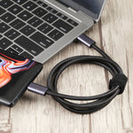 كابل بيانات USB 4 مضفر USB-C / نوع-C ذكر إلى USB-C / نوع-C ذكر بسرعة 20 جيجابت في الثانية، 0.5 متر، 1 متر، 1.5 متر، 2 متر، 3 متر