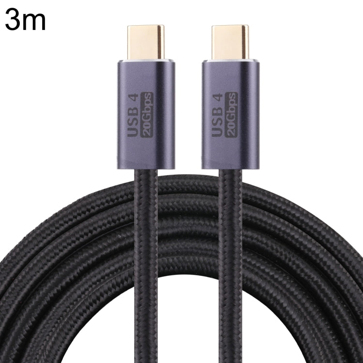 كابل بيانات USB 4 مضفر USB-C / نوع-C ذكر إلى USB-C / نوع-C ذكر بسرعة 20 جيجابت في الثانية، 0.5 متر، 1 متر، 1.5 متر، 2 متر، 3 متر