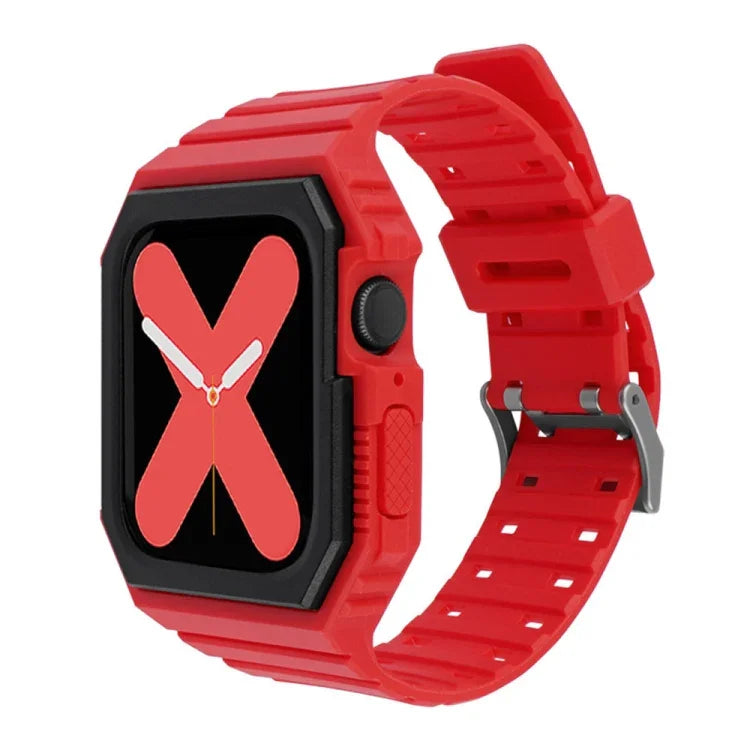 Two-color Integrated Watchband For Apple Watch Series, 7 41mm / 6&SE&5&4 40mm / 3&2&1 38mm, 7 45mm / 6&SE&5&4 44mm / 3&2&1 42mm