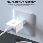 شاحن سفر IVON AD-35 2 في 1 بمنفذ USB QC3.0 بقوة 18 واط + كابل بيانات USB إلى USB-C / Type-C بطول 1 متر، قابس الاتحاد الأوروبي، قابس الولايات المتحدة