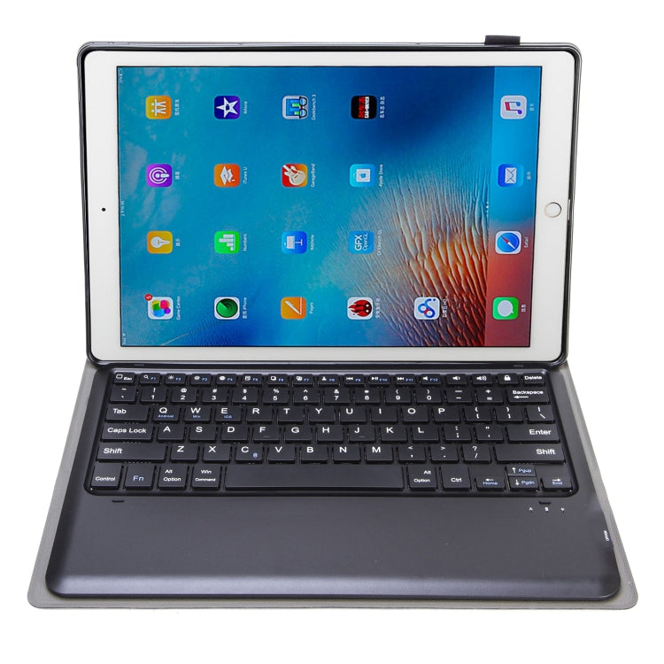 حافظة جلدية للوحة مفاتيح بلوتوث قابلة للفصل من TPU مع حامل، لجهاز iPad Pro 12.9 بوصة 2015 / 2017، AM17