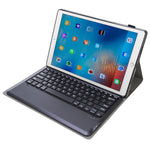 حافظة جلدية للوحة مفاتيح بلوتوث قابلة للفصل من TPU مع حامل، لجهاز iPad Pro 12.9 بوصة 2015 / 2017، AM17