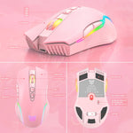 فأرة لاسلكية ONIKUMA CW905 2.4G مع إضاءة RGB، فأرة CW905 لاسلكية (أسود)، فأرة CW905 لاسلكية (وردي)، فأرة CW905 لاسلكية (رمادي أبيض)