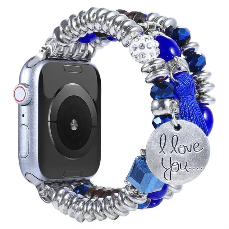 Tassel Beaded Watchband For Apple Watch Series, 7 41mm / 6&SE&5&4 40mm / 3&2&1 38mm, 7 45mm / 6&SE&5&4 44mm / 3&2&1 42mm