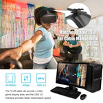 كابل رابط VR USB 3.2 Gen1 Type-C إلى USB 3.2 Gen1 Type-C بزاوية واحدة لجهاز Oculus Quest 1 / 2، 3 أمتار بزاوية واحدة