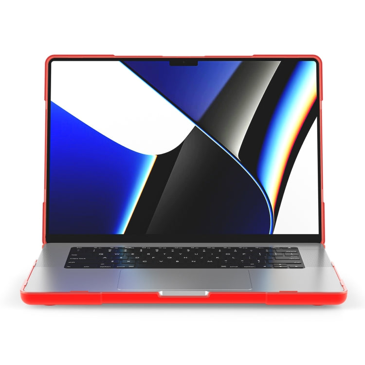 غطاء حماية للابتوب بلونين مقاوم للسقوط من TPU + PC، لماك بوك برو 16.2 بوصة A2485 2021
