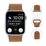 سوار ساعة بمشبك فراشة من جلد الحصان المجنون لسلسلة Apple Watch، 7 41مم / 6&SE&5&4 40مم / 3&2&1 38مم، 7 45مم / 6&SE&5&4 44مم / 3&2&1 42مم