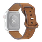 سوار ساعة بمشبك فراشة من جلد الحصان المجنون لسلسلة Apple Watch، 7 41مم / 6&SE&5&4 40مم / 3&2&1 38مم، 7 45مم / 6&SE&5&4 44مم / 3&2&1 42مم