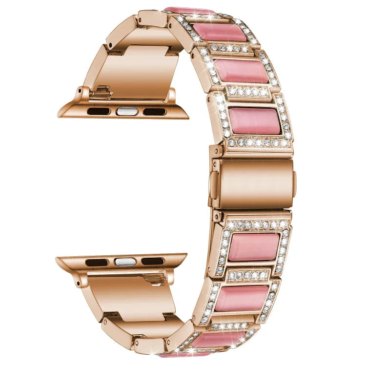سوار ساعة معدني أوبال 22مم لسلسلة Apple Watch، 7 41مم / 6&SE&5&4 40مم / 3&2&1 38مم، 7 45مم / 6&SE&5&4 44مم / 3&2&1 42مم