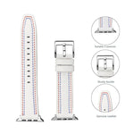 سوار ساعة من الجلد بثلاثة خطوط لسلسلة Apple Watch، 7 41مم / 6&SE&5&4 40مم / 3&2&1 38مم، 7 45مم / 6&SE&5&4 44مم / 3&2&1 42مم