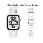 سوار ساعة من الجلد بثلاثة خطوط لسلسلة Apple Watch، 7 41مم / 6&SE&5&4 40مم / 3&2&1 38مم، 7 45مم / 6&SE&5&4 44مم / 3&2&1 42مم