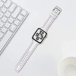 سوار ساعة من الجلد بثلاثة خطوط لسلسلة Apple Watch، 7 41مم / 6&SE&5&4 40مم / 3&2&1 38مم، 7 45مم / 6&SE&5&4 44مم / 3&2&1 42مم