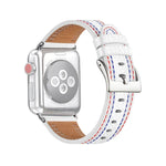 سوار ساعة من الجلد بثلاثة خطوط لسلسلة Apple Watch، 7 41مم / 6&SE&5&4 40مم / 3&2&1 38مم، 7 45مم / 6&SE&5&4 44مم / 3&2&1 42مم