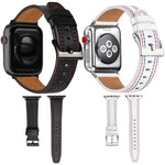 سوار ساعة من الجلد بثلاثة خطوط لسلسلة Apple Watch، 7 41مم / 6&SE&5&4 40مم / 3&2&1 38مم، 7 45مم / 6&SE&5&4 44مم / 3&2&1 42مم