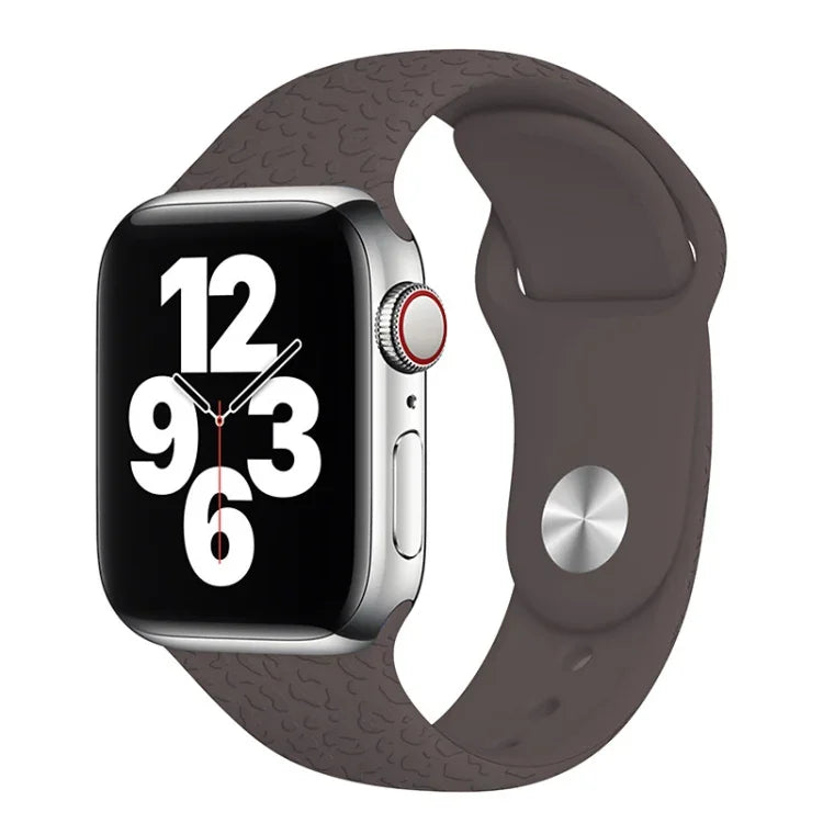 سوار ساعة من السيليكون بنقش نمط الفهد لسلسلة Apple Watch، 7 41مم / 6&SE&5&4 40مم / 3&2&1 38مم، 7 45مم / 6&SE&5&4 44مم / 3&2&1 42مم