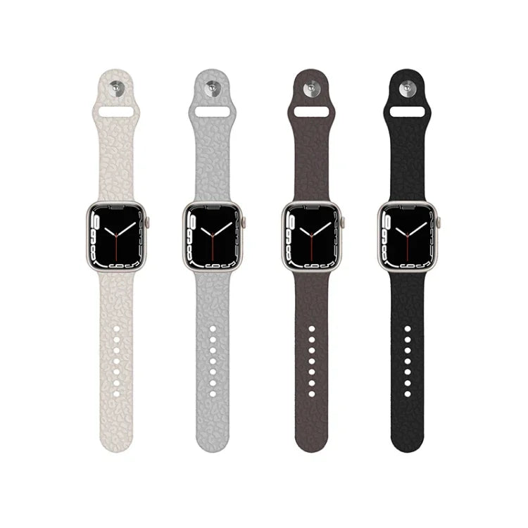سوار ساعة من السيليكون بنقش نمط الفهد لسلسلة Apple Watch، 7 41مم / 6&SE&5&4 40مم / 3&2&1 38مم، 7 45مم / 6&SE&5&4 44مم / 3&2&1 42مم