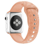سوار ساعة من السيليكون بنقش فراشات وحب الزهور لسلسلة Apple Watch، 7 41مم / 6&SE&5&4 40مم / 3&2&1 38مم