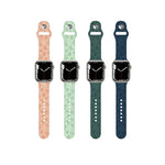 سوار ساعة من السيليكون بنقش الصبار لسلسلة Apple Watch، 7 41مم / 6&SE&5&4 40مم / 3&2&1 38مم، 7 45مم / 6&SE&5&4 44مم / 3&2&1 42مم
