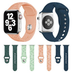 سوار ساعة من السيليكون بنقش الصبار لسلسلة Apple Watch، 7 41مم / 6&SE&5&4 40مم / 3&2&1 38مم، 7 45مم / 6&SE&5&4 44مم / 3&2&1 42مم