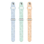 سوار ساعة من السيليكون بنقش ندفة الثلج لسلسلة Apple Watch، 7 41مم / 6&SE&5&4 40مم / 3&2&1 38مم، 7 45مم / 6&SE&5&4 44مم / 3&2&1 42مم