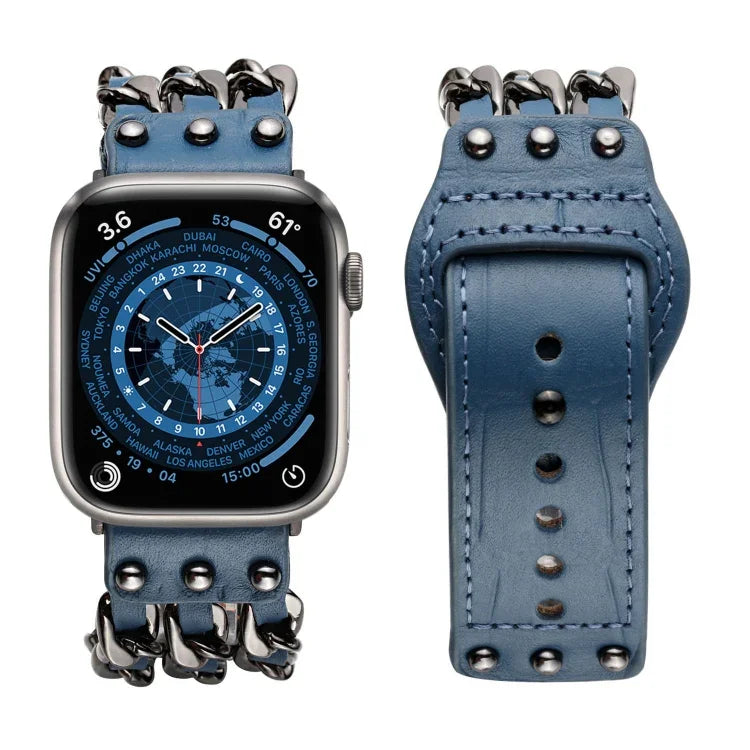 سوار ساعة رجالي من الجلد الطبيعي لسلسلة Apple Watch، 7 41مم / 6&SE&5&4 40مم / 3&2&1 38مم، 7 45مم / 6&SE&5&4 44مم / 3&2&1 42مم