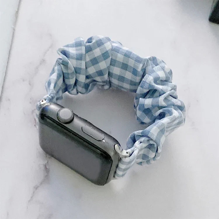 سوار ساعة شبكي من القماش المطاطي بحلقة واحدة لسلسلة Apple Watch، 7 41مم / 6&SE&5&4 40مم / 3&2&1 38مم، 7 45مم / 6&SE&5&4 44مم / 3&2&1 42مم