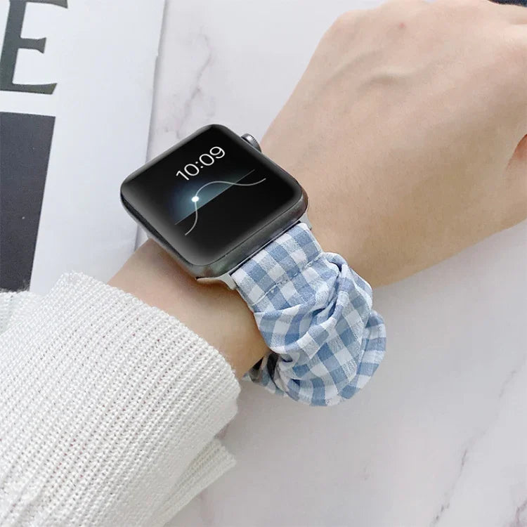 سوار ساعة شبكي من القماش المطاطي بحلقة واحدة لسلسلة Apple Watch، 7 41مم / 6&SE&5&4 40مم / 3&2&1 38مم، 7 45مم / 6&SE&5&4 44مم / 3&2&1 42مم