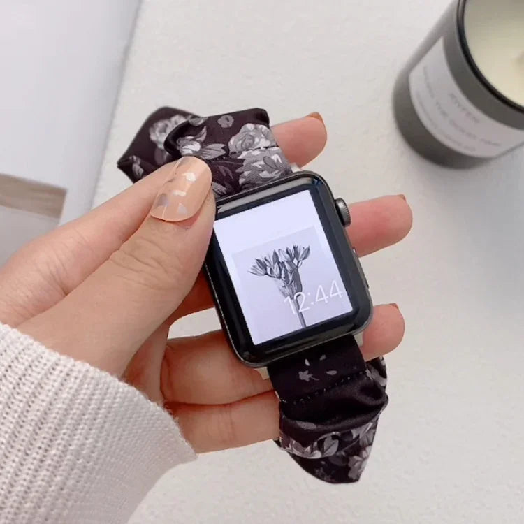 سوار ساعة من القماش المرن بحلقة واحدة لسلسلة Apple Watch، 7 41مم / 6&SE&5&4 40مم / 3&2&1 38مم، 7 45مم / 6&SE&5&4 44مم / 3&2&1 42مم