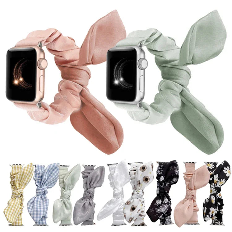 سوار ساعة من القماش المرن بحلقة واحدة لسلسلة Apple Watch، 7 41مم / 6&SE&5&4 40مم / 3&2&1 38مم، 7 45مم / 6&SE&5&4 44مم / 3&2&1 42مم