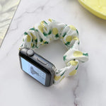 سوار ساعة شبكي من القماش المطاطي بنقشة فواكه لسلسلة Apple Watch، 7 41مم / 6&SE&5&4 40مم / 3&2&1 38مم، 7 45مم / 6&SE&5&4 44مم / 3&2&1 42مم