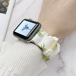 سوار ساعة شبكي من القماش المطاطي بنقشة فواكه لسلسلة Apple Watch، 7 41مم / 6&SE&5&4 40مم / 3&2&1 38مم، 7 45مم / 6&SE&5&4 44مم / 3&2&1 42مم