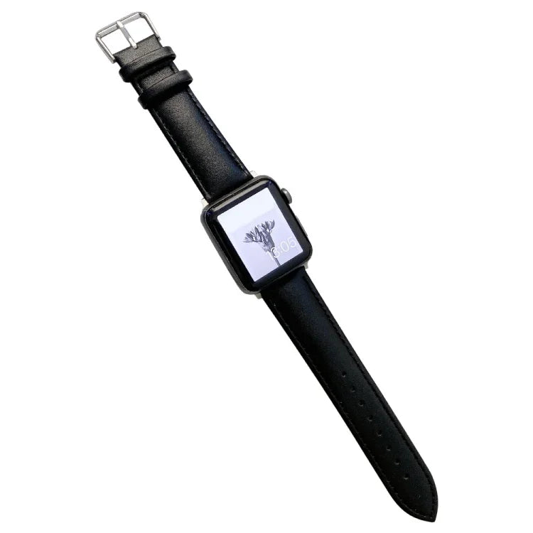 سوار ساعة جلدي لامع لسلسلة Apple Watch، 7 41مم / 6&SE&5&4 40مم / 3&2&1 38مم، 7 45مم / 6&SE&5&4 44مم / 3&2&1 42مم