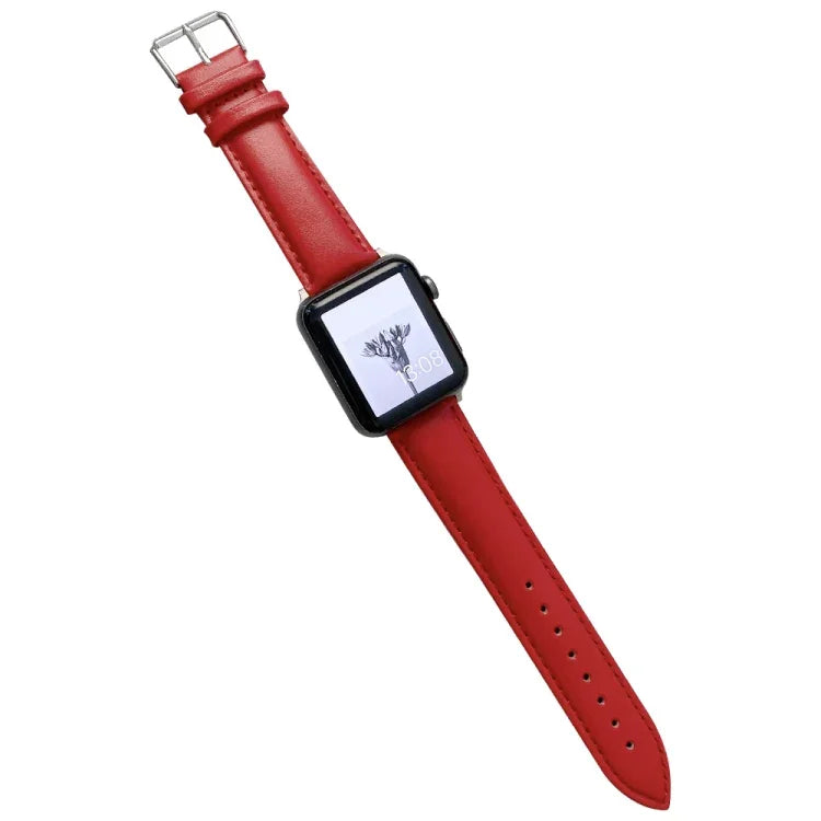 سوار ساعة جلدي لامع لسلسلة Apple Watch، 7 41مم / 6&SE&5&4 40مم / 3&2&1 38مم، 7 45مم / 6&SE&5&4 44مم / 3&2&1 42مم