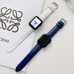 سوار ساعة جلدي لامع لسلسلة Apple Watch، 7 41مم / 6&SE&5&4 40مم / 3&2&1 38مم، 7 45مم / 6&SE&5&4 44مم / 3&2&1 42مم