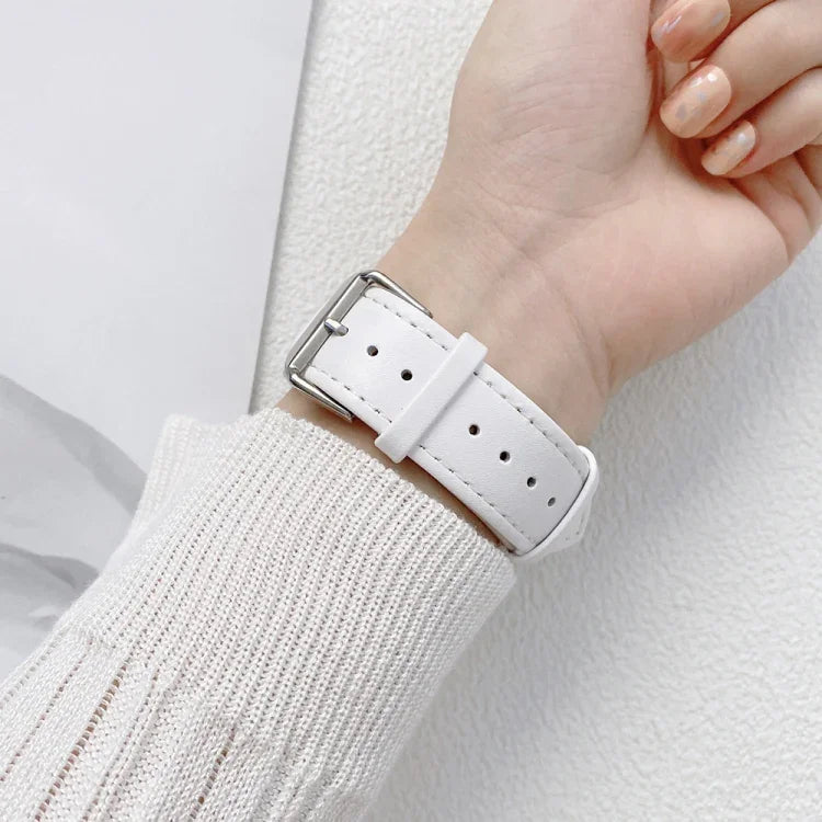 سوار ساعة جلدي لامع لسلسلة Apple Watch، 7 41مم / 6&SE&5&4 40مم / 3&2&1 38مم، 7 45مم / 6&SE&5&4 44مم / 3&2&1 42مم