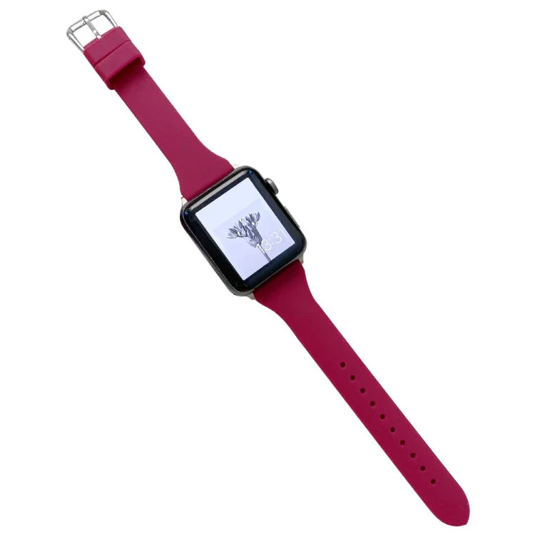 سوار ساعة سيليكون للخصر الصغير لسلسلة Apple Watch، 7 41مم / 6&SE&5&4 40مم / 3&2&1 38مم، 7 45مم / 6&SE&5&4 44مم / 3&2&1 42مم