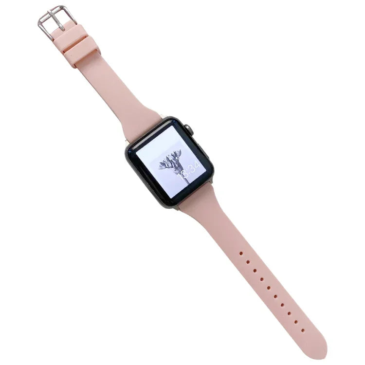 سوار ساعة سيليكون للخصر الصغير لسلسلة Apple Watch، 7 41مم / 6&SE&5&4 40مم / 3&2&1 38مم، 7 45مم / 6&SE&5&4 44مم / 3&2&1 42مم