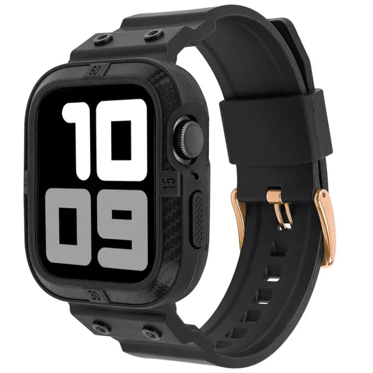 سوار ساعة رياضي مدمج من ألياف الكربون لسلسلة Apple Watch، 7 41مم / 6&SE&5&4 40مم / 3&2&1 38مم، 7 45مم / 6&SE&5&4 44مم / 3&2&1 42مم
