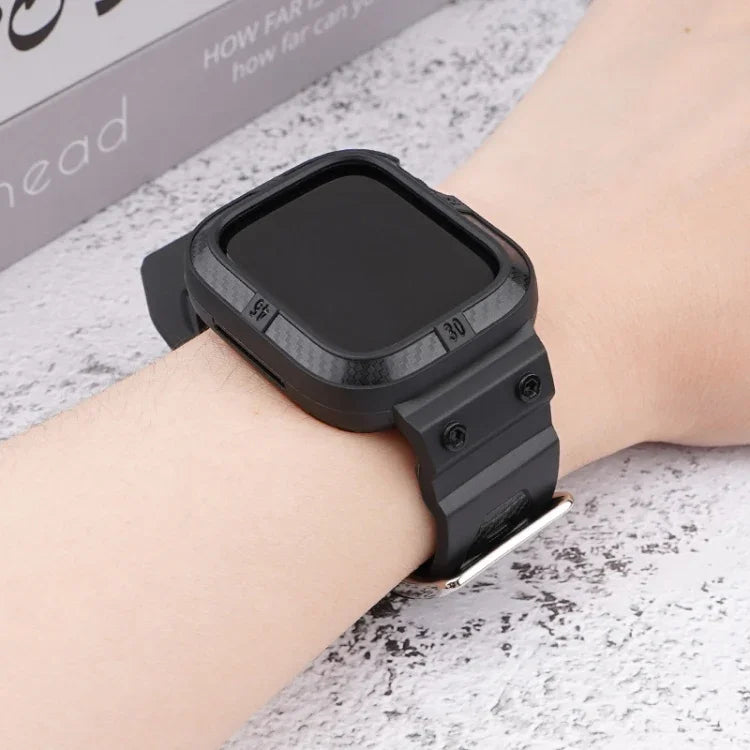 سوار ساعة رياضي مدمج من ألياف الكربون لسلسلة Apple Watch، 7 41مم / 6&SE&5&4 40مم / 3&2&1 38مم، 7 45مم / 6&SE&5&4 44مم / 3&2&1 42مم