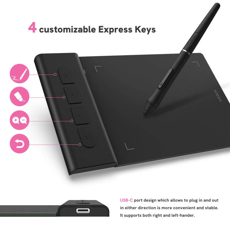 لوحة رسم رقمية VEIKK VK430 مقاس 4x3 بوصة مع حساسية ضغط 8192 مستوى