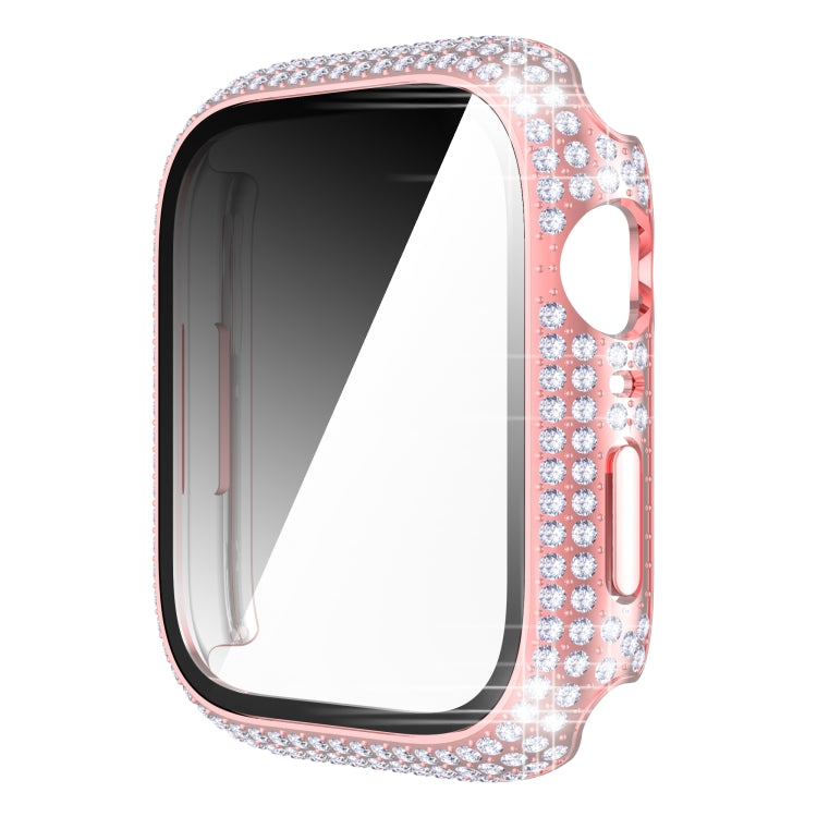 غطاء ساعة من PC الماسي + زجاج مقسى لسلسلة Apple Watch 7 41 مم، 7 45 مم