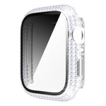 غطاء ساعة من PC الماسي + زجاج مقسى لسلسلة Apple Watch 7 41 مم، 7 45 مم