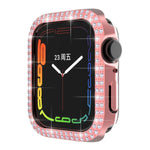 غطاء ساعة من البلاستيك المقوى مزين بألماس مزدوج الصف لسلسلة Apple Watch، 7 41مم، 7 45مم