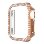 غطاء ساعة من البلاستيك المقوى مزين بألماس مزدوج الصف لسلسلة Apple Watch، 7 41مم، 7 45مم