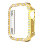 غطاء ساعة من البلاستيك المقوى مزين بألماس مزدوج الصف لسلسلة Apple Watch، 7 41مم، 7 45مم