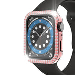 غطاء ساعة مزدوج الصف من PC الماسي + زجاج مقسى لسلسلة Apple Watch 6 و SE و 5 و 4 40 مم، 6 و SE و 5 و 4 44 مم، 6 و SE و 5 و 4 40 مم / 3 و 2 و 1 38 مم