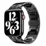 سوار ساعة معدني بإبزيم فراشة لسلسلة Apple Watch، 7 41مم / 6&SE&5&4 40مم / 3&2&1 38مم، 7 45مم / 6&SE&5&4 44مم / 3&2&1 42مم