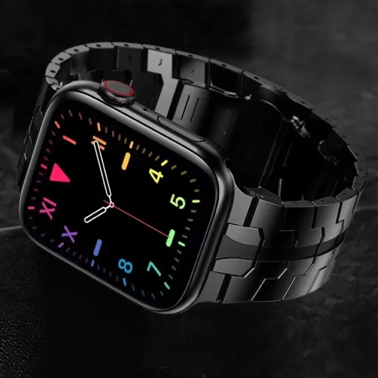 سوار ساعة معدني بإبزيم فراشة لسلسلة Apple Watch، 7 41مم / 6&SE&5&4 40مم / 3&2&1 38مم، 7 45مم / 6&SE&5&4 44مم / 3&2&1 42مم