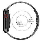 سوار ساعة معدني بإبزيم فراشة لسلسلة Apple Watch، 7 41مم / 6&SE&5&4 40مم / 3&2&1 38مم، 7 45مم / 6&SE&5&4 44مم / 3&2&1 42مم